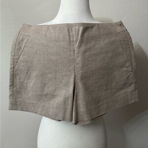 LOFT Tan Linen-Blend Shorts